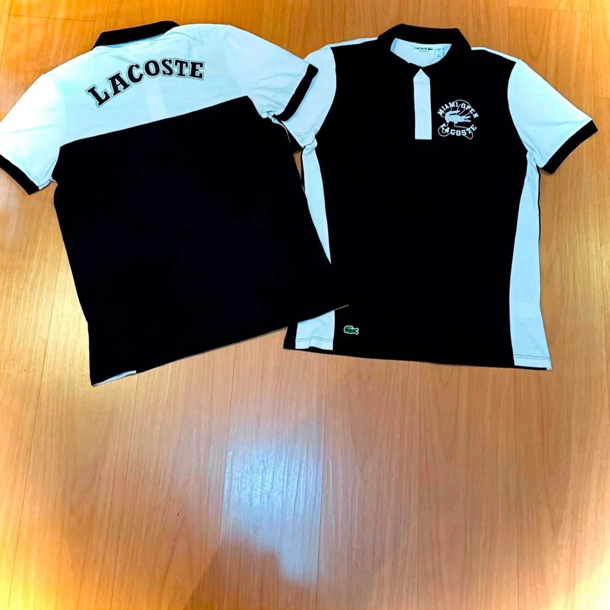 Polos Lacoste preto e branco